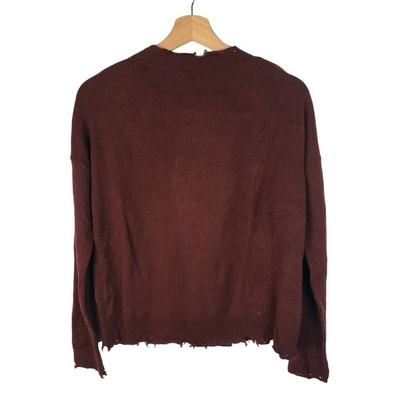 Evereve Allison Joy Red Distressed Button Down Cardigan Sweater S - Picture 3 of 5